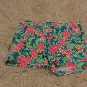High waisted floral shorts